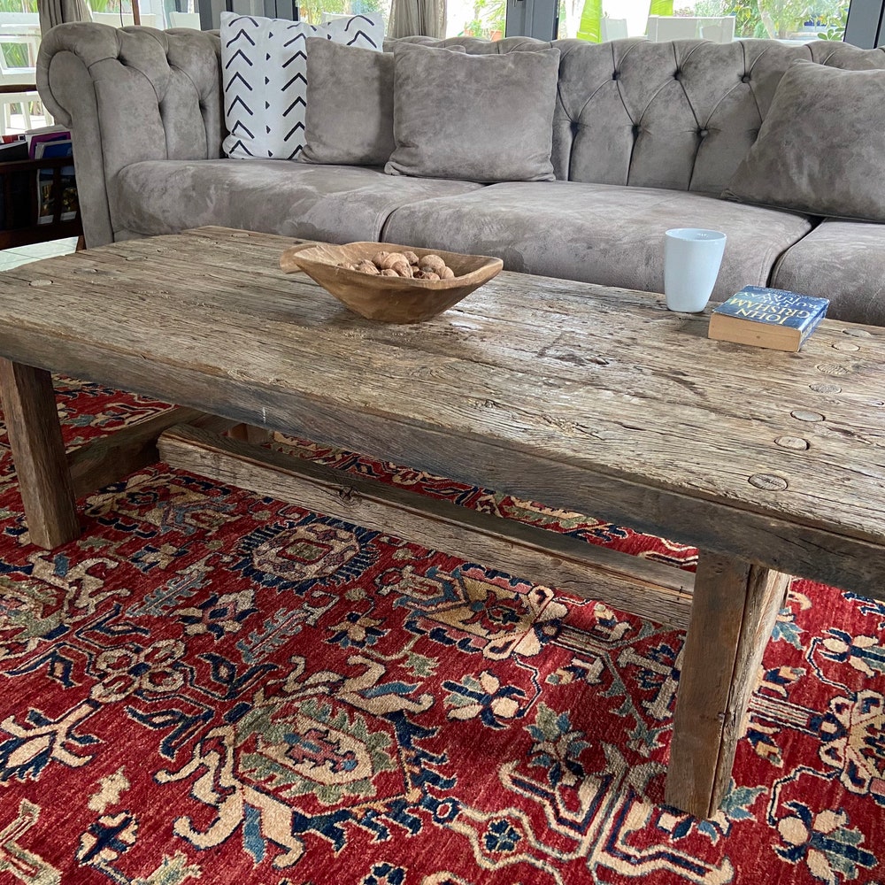 Wood Coffee Table Rustic Reclaimed Wood Furniture and Decor, Reclamied Furniture Rustic Coffee Table Wood - Image 4