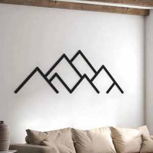 Mountains Wall Art | Minimalist mountains wood art | Mountains wood wall art | Home decor | Mountains line art | Extra large wall art