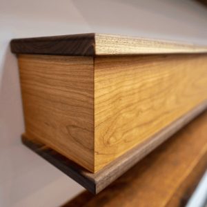 Walnut + Cherry Box Mantel, Box Mantel, Floating Mantel, Wooden Floating, Wooden Mantlepiece, Fireplace Mantel, Living Room Mantel