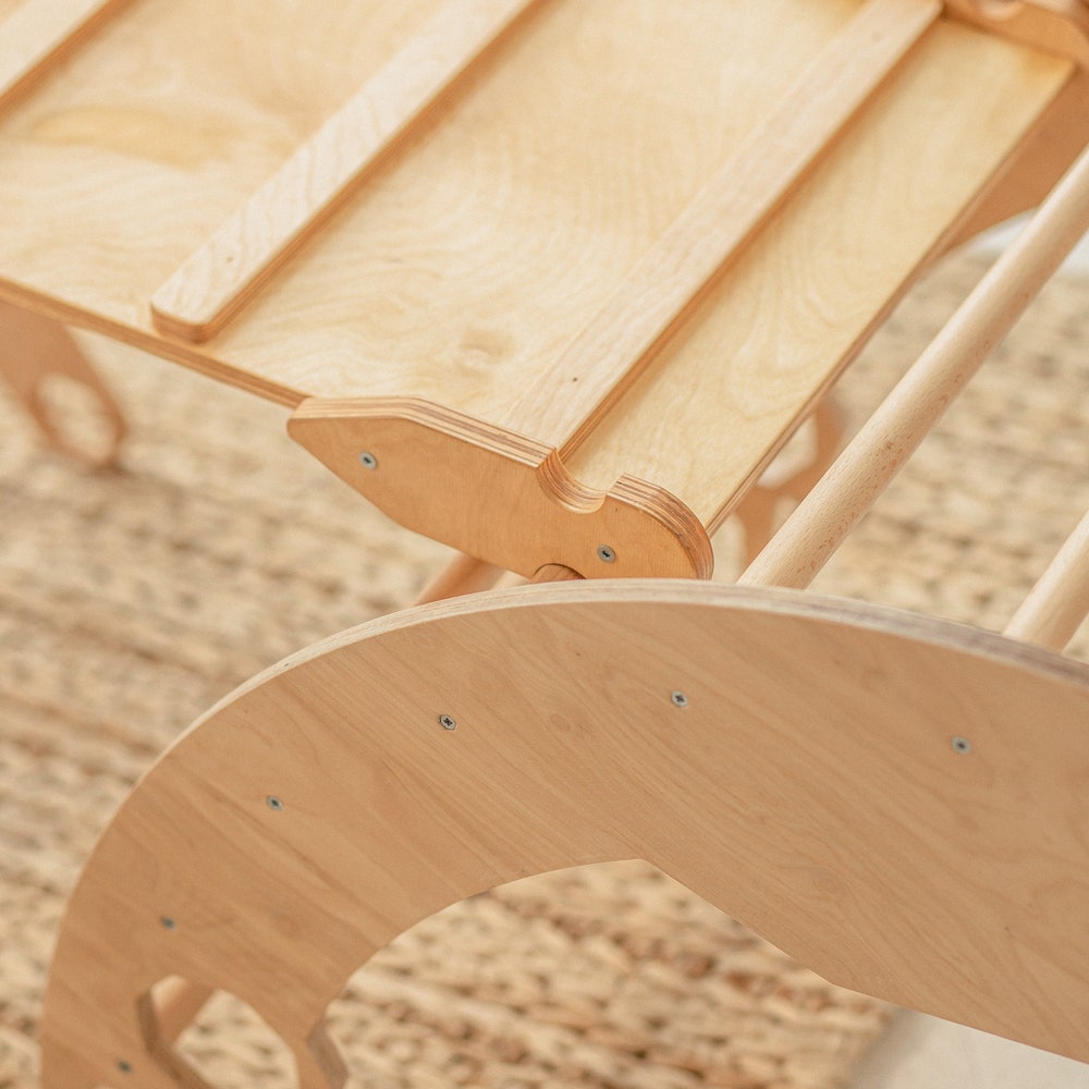 Climb set for toddler, Montessori furniture, First birthday gift, Montessori rocker, Climbing arch, Balance board, Wooden baby toys - Image 10