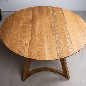 Oak Dining Table Round, Round White Oak Dining Table, 54 Inch Round Oak Table, Round Farmhouse Dining Table, Oak Kitchen Table for 6