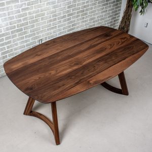 Custom Walnut Dining Room Table, MCM Dining Table, Modern Walnut Table, Squoval Table in Solid Walnut, Mid Century Walnut Dining Table