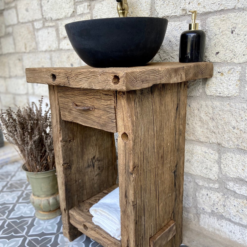 Farmhouse Small Bathroom Vanity 24 inch, 30 Bathroom Vanity Wood Reclaimed, 36inches Single Sink Bathroom Vanity Rustic - Image 5