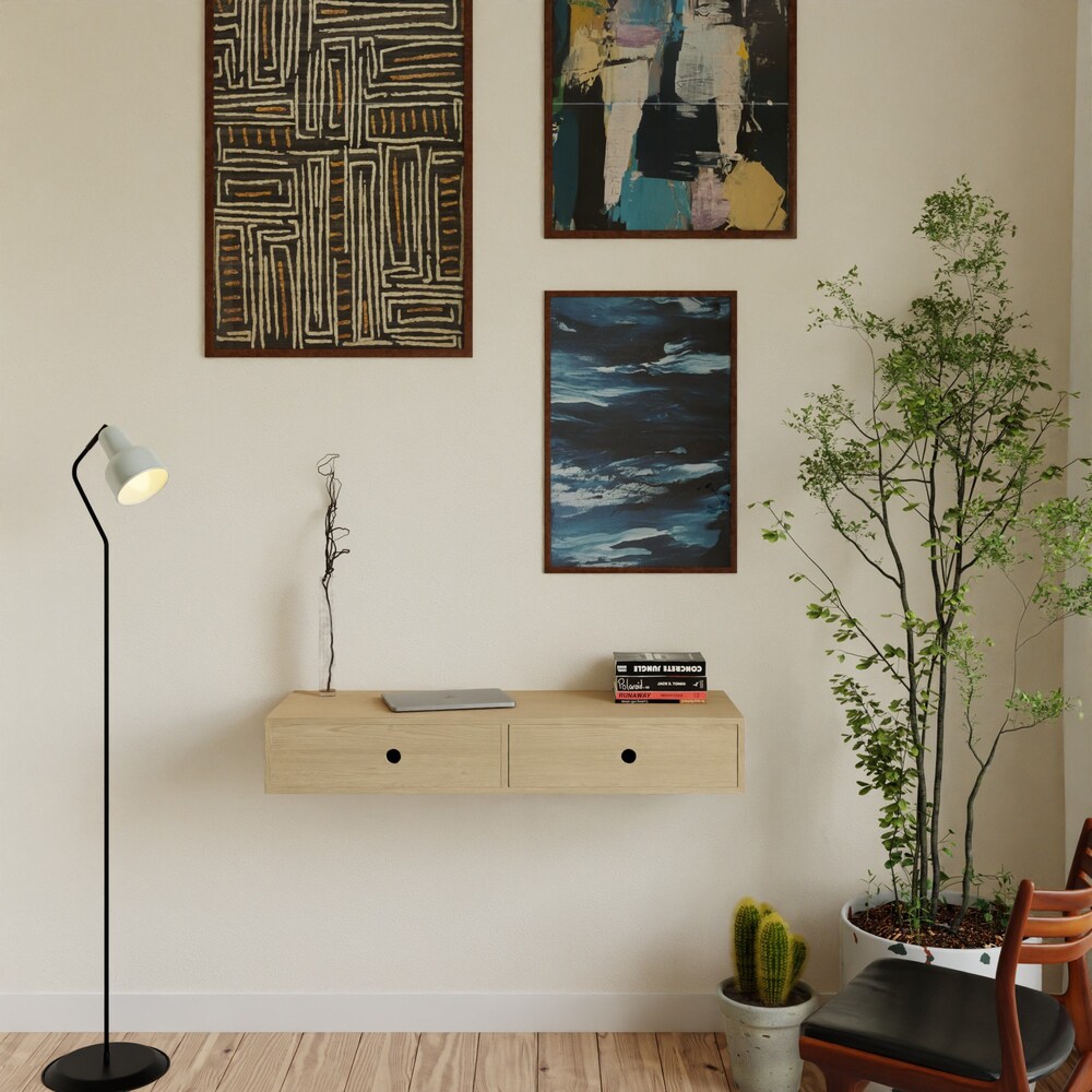 Floating Desk in Solid Maple, Wall Mounted Standing Desk - Image 3