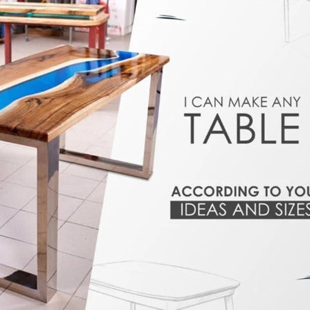 Epoxy Resin Table, Made to Order Table, Custom Dining Table, Ocean Design, Wood Epoxy Art, Coffee Table, Resin Art, Epoxy Table, Resin Table - Image 2