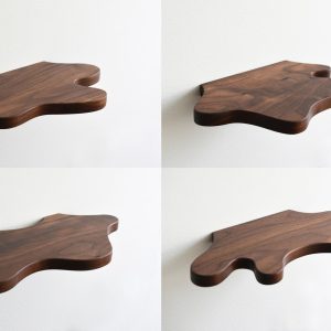Freeform floating shelves WALNUT / organic / wavy / squiggle