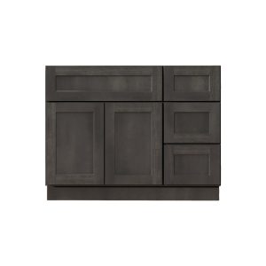 Bathroom Vanity 36 Inch, Gray Stained Shaker Vanity, Single Sink Vanity w/ Drawers on the Right - 36 in. Wide x 34.5 in. High  x 21 in. Deep