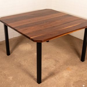 Square Dining Table, 42" Square Walnut Table, Walnut Kitchen Table with Angled Corners, Square Wood Table for 4, Solid Wood Table Top