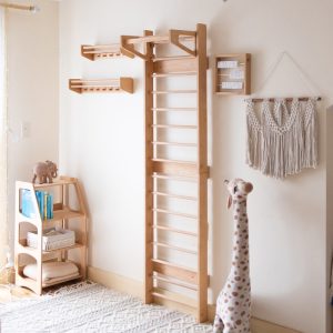 Swedish Ladder with Slide and Art Table for Indoor Toddler Play Gym, Christmas kids gift