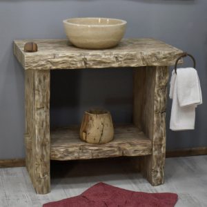 Rustic bathroom sink vanity reclaimed wood live edge vanities sink farmhouse wooden decor gift for her