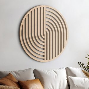 Round Wood Wall Art | Modern Wood Wall Art | Geometric decor | Minimalist wall art | Boho wall art | Abstract wood wall panels