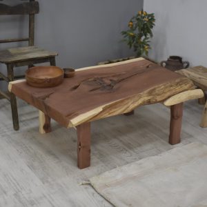 Rustic coffee table for living room live edge side table wooden rustic mid-century farmhouse furniture rectangular vintage-like barnwood