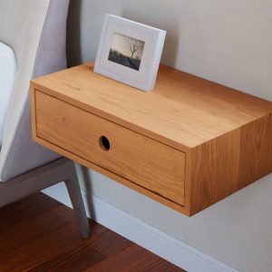 Solid Cherry Floating Nightstand with Drawer