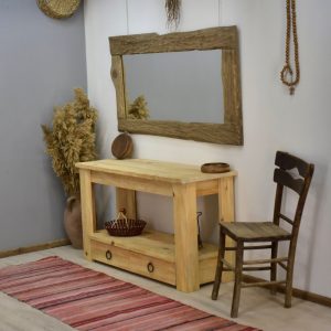 Dresser table handmade rustic wood console table Hallway medieval furniture Entryway live edge desk with drawers reclaimed wood women gift