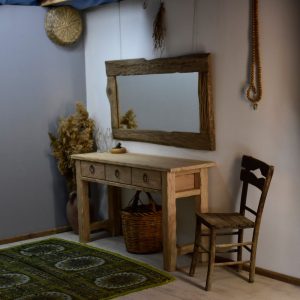 Dresser table handmade rustic   Chestnut wood console table Hallway furniture Entryway live edge desk with drawers reclaimed wood women gift