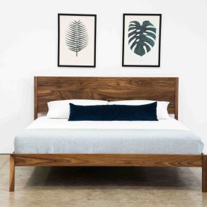 Mid Century Modern Platform Bed || Simple Solid Wood Platform Bed With Storage Option || Solid Walnut Bed Frame || Bed No. 7