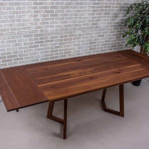 Counter Height Dining Room Table with Extension, Walnut Counter Height Table with Leaf, Extendable Walnut Dining Table, Tall Kitchen Table