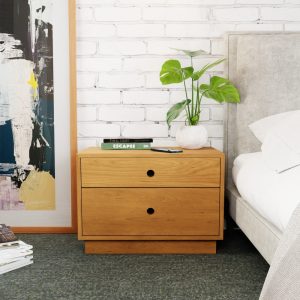 Solid Cherry Nightstand with Soft-Close Drawers, Freestanding