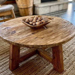 Round Wood Coffee Table Rustic Furniture and Decor, Rustic Farmhouse Table Coffee, Living Room Table Farmhouse Decor
