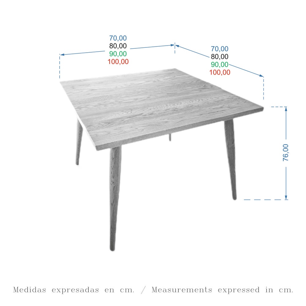 Solid Oak Square Table, Ref. 01380 - Image 8