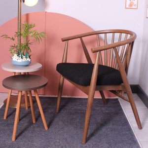 Natural style dining chair, Made of hornbeam wood, Produced by hand, Custom color and fabric options are available.