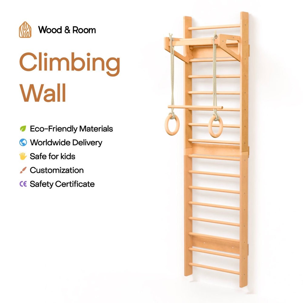 Swedish Ladder with Slide and Art Table for Indoor Toddler Play Gym, Christmas kids gift - Image 4