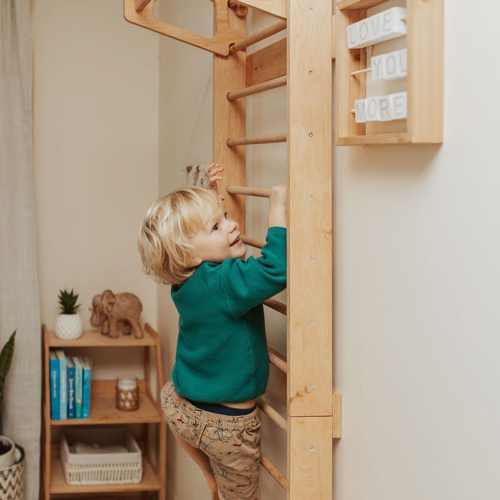 Swedish Ladder with Slide and Art Table for Indoor Toddler Play Gym, Christmas kids gift - Image 5
