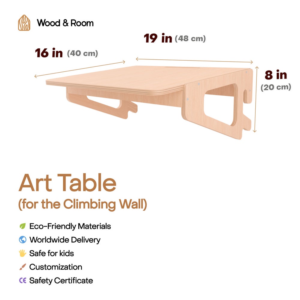 Swedish Ladder with Slide and Art Table for Indoor Toddler Play Gym, Christmas kids gift - Image 6