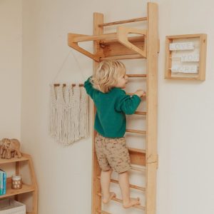 Swedish Ladder with Bars + Slide + Art table, Indoor play gym, Climbing wall, Toddler climbing gym, Montessori furniture, Toddler Playground
