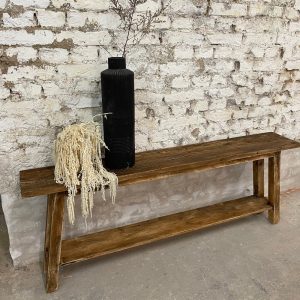 Reclaimed wood console table MITZI with compartment