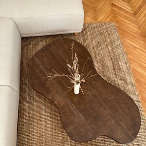 Reclaimed wood coffee table KARLI dark