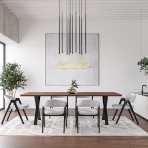 The Fox Walnut Dining Table, Rustic Kitchen Table, Solid Wood, Wooden Dining Table, Mid Century, Farmhouse, Dine Table