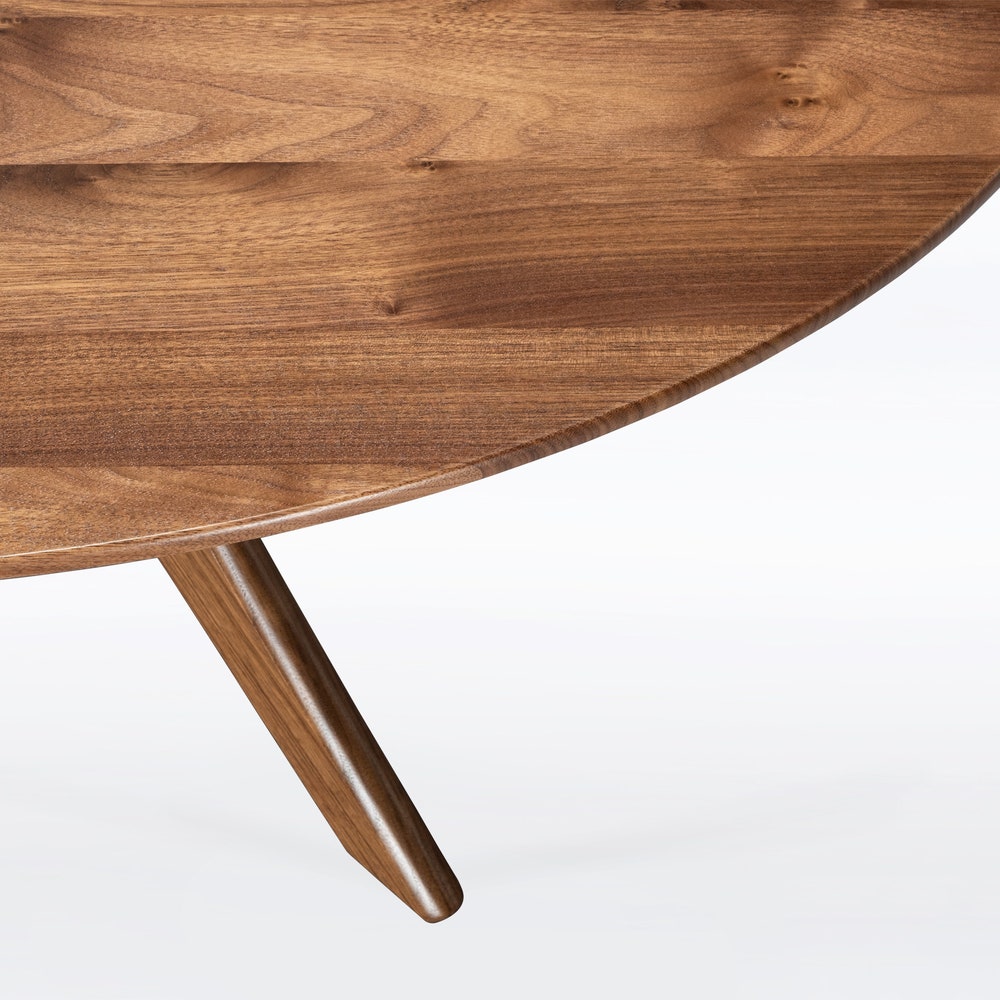 Round Coffee Table In Walnut "Kapok" - Image 8