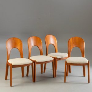 1 of 4 Danish wood Chair by Niels Koefoed, model Morten, 60s 70s, Midcentury furniture, vintage Dining Chair, Danish Style, Denmark design