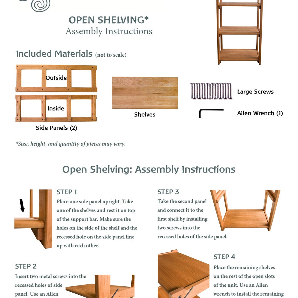 Maple 3 or 4 Shelf Open Shelving - Select 28 inch or 36 inch Lengths: Solid Wood Made in USA - Image 9