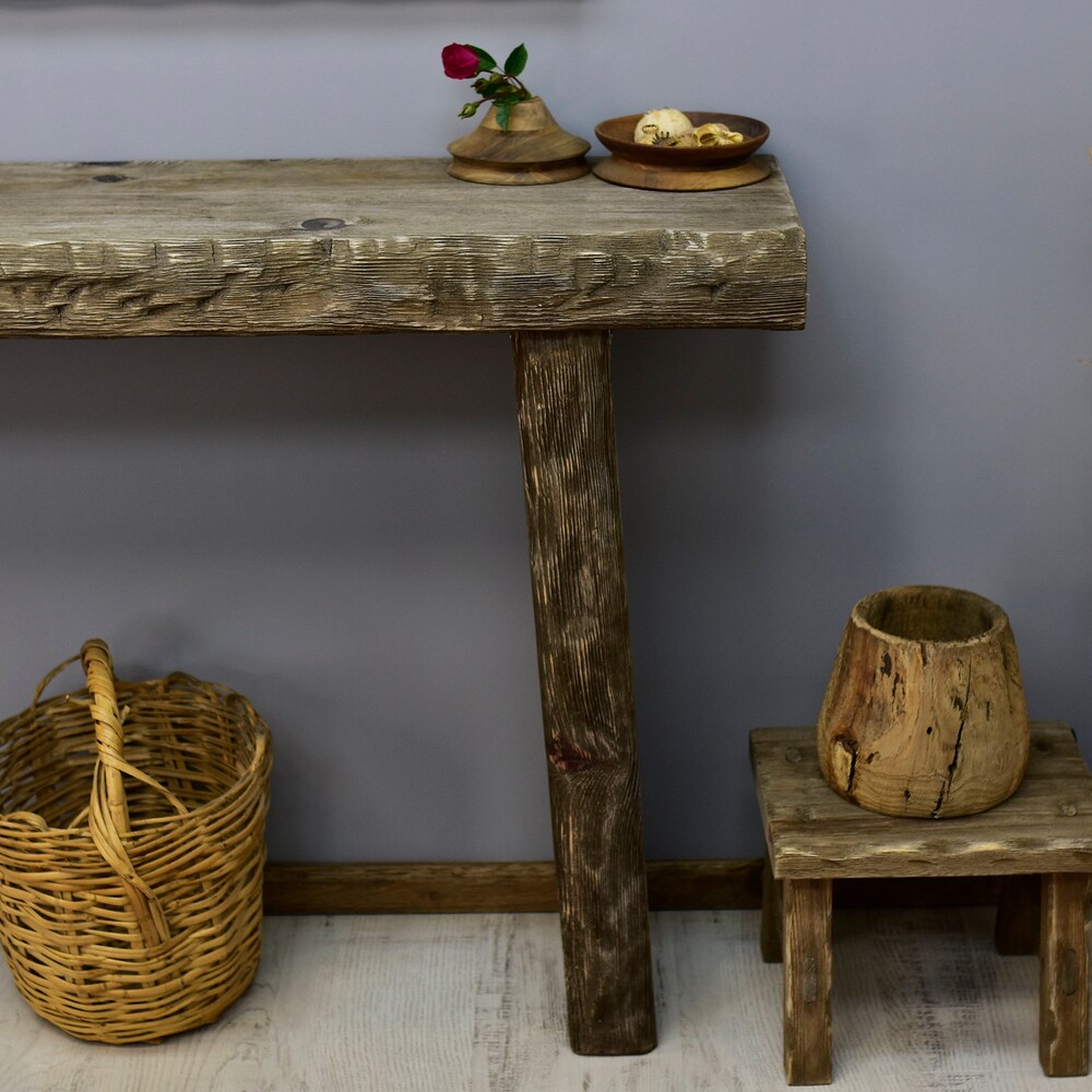 Dresser Table Console Handmade Rustic Table Mid Century Wood Hallway Entry Live Edge Entry Table Reclaimed Wood Gift for Women Farmhouse - Image 7