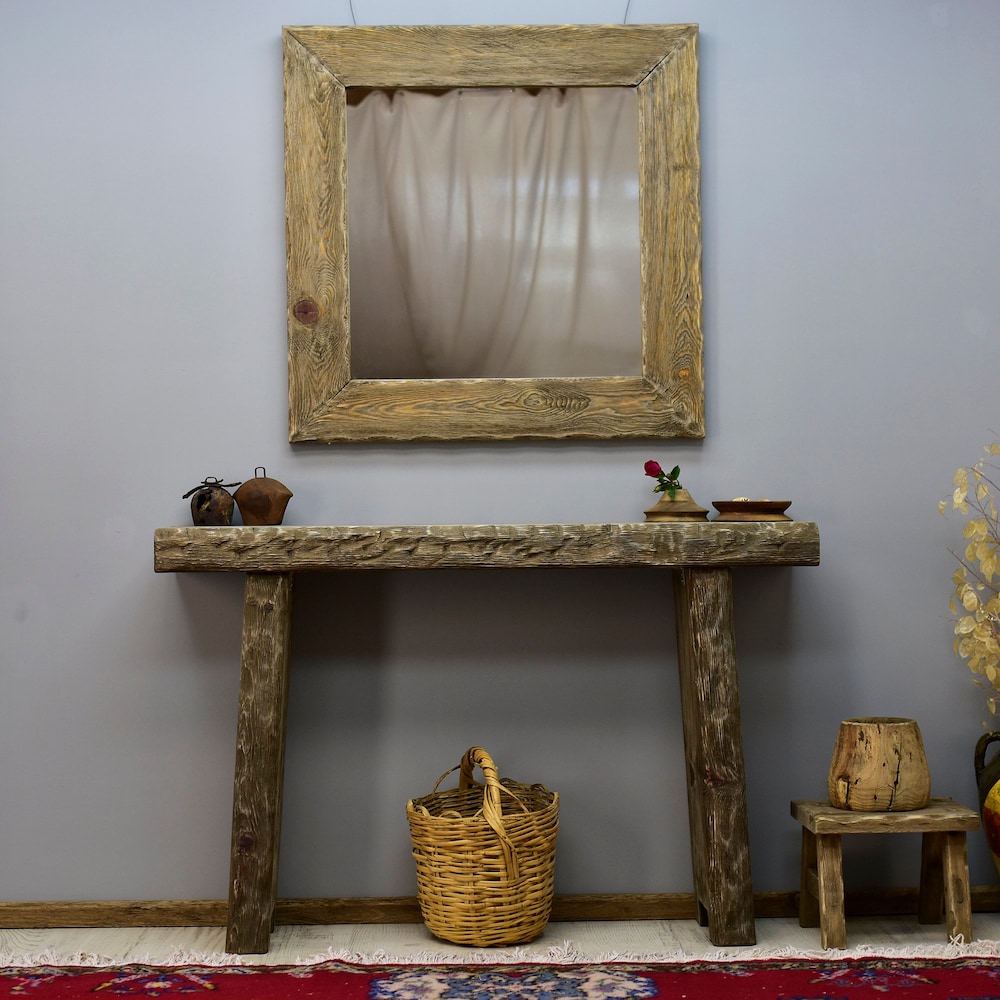 Dresser Table Console Handmade Rustic Table Mid Century Wood Hallway Entry Live Edge Entry Table Reclaimed Wood Gift for Women Farmhouse - Image 9