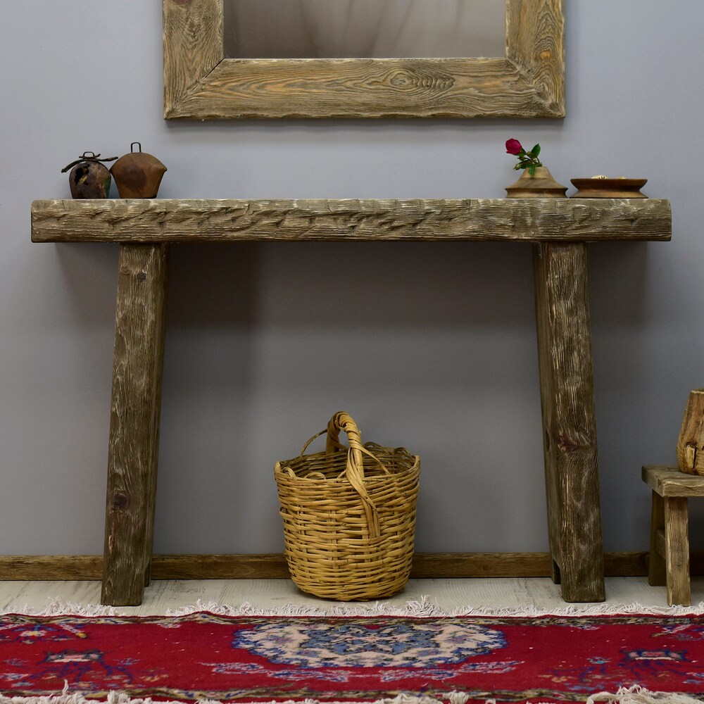 Dresser Table Console Handmade Rustic Table Mid Century Wood Hallway Entry Live Edge Entry Table Reclaimed Wood Gift for Women Farmhouse - Image 5