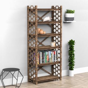 Bookcase, Bookshelves, Wooden Bookshelf, Wooden Shelves, Shelving Unit "HONEYCOMB" (29.5"w 72"h) Hexagonica