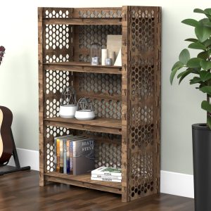 Bookcase Bookshelf Wooden Shelf Bookshelves "HONEYCOMB" (29.5"w 15"d) Hexagonica