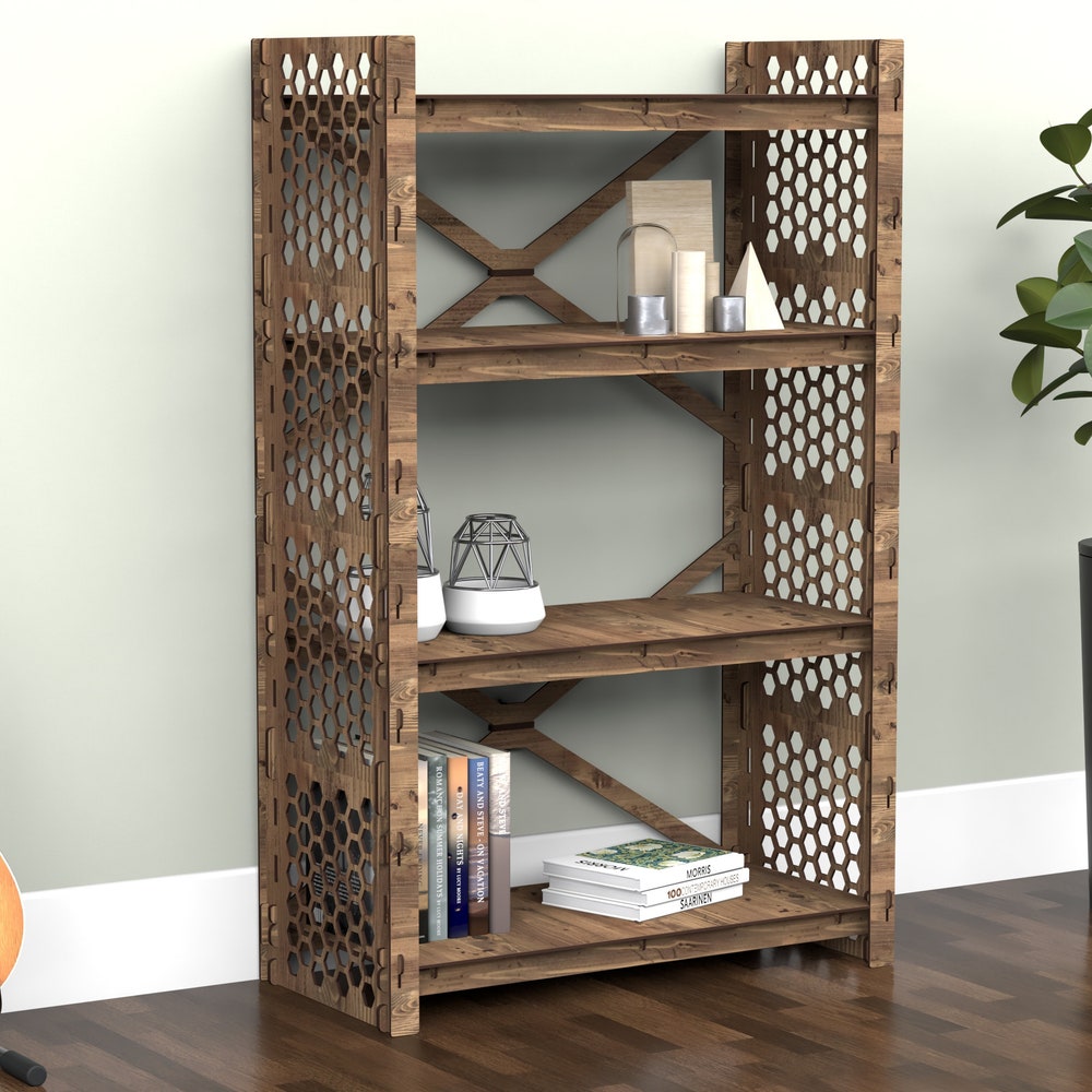 Wooden Bookcase, Small Bookshelf, Shelving Unit, Display Case, Plant Shelf, Kitchen Shelf - Image 6