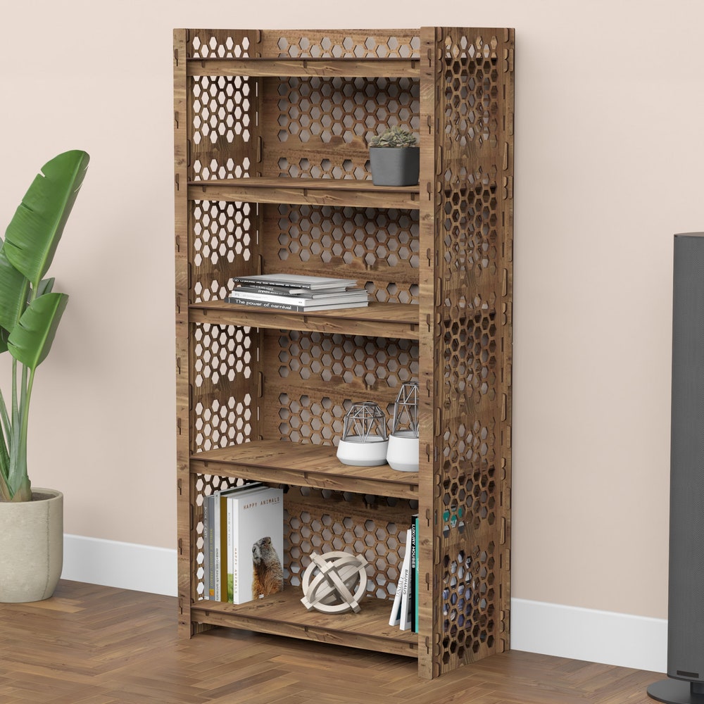 Wooden Bookcase, Small Bookshelf, Shelving Unit, Display Case, Plant Shelf, Kitchen Shelf - Image 7