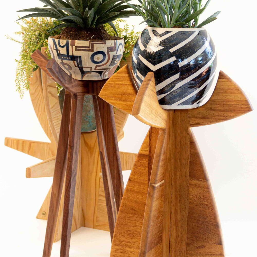 Wedding Gift Wood Plant Stand Office Decor Tall Plant Stand Garden Ornament Plant Stand Indoor Succulent Planter Raised Garden Bed Garden - Image 3