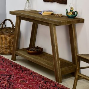 Dresser table handmade rustic wood console table Hallway medieval furniture Entryway live edge desk with drawers reclaimed wood women gift