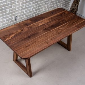 Narrow Walnut Table, Solid Walnut Table or Desk on Walnut Angle Legs, Small Wood Dining Table, Custom Walnut Table Solid