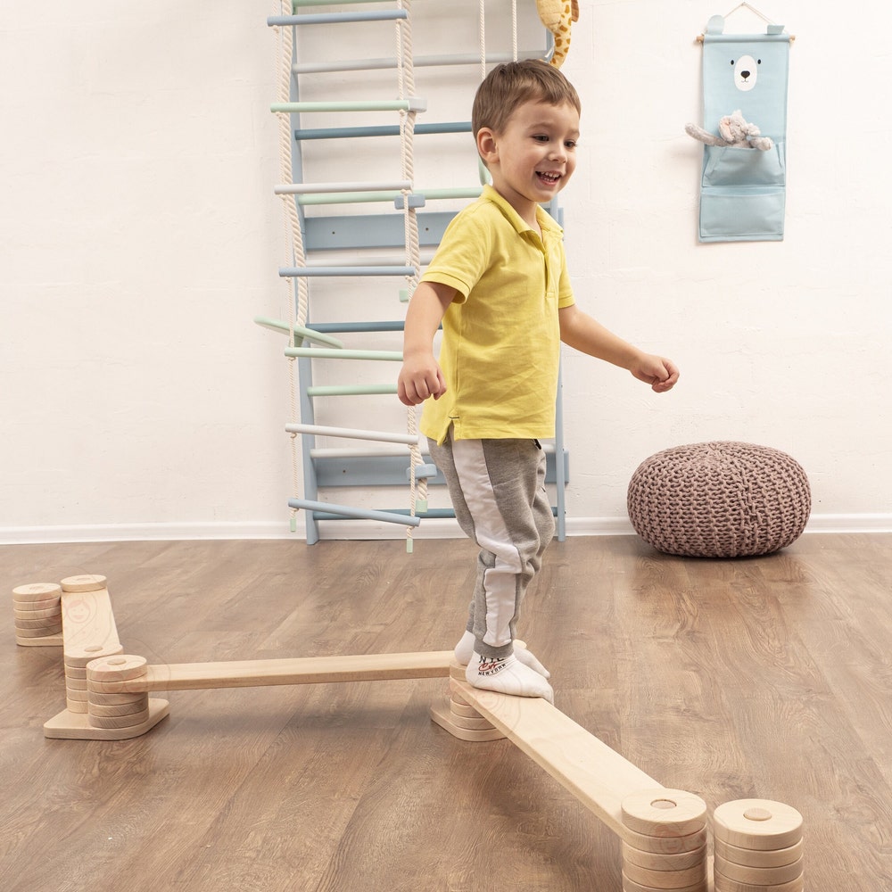 Baby Gift Transformable Balance Beam Set, Nursery Decor Montessori Balance Toy, Plywood Furniture Indoor Play Gym, Balance Path for Kids - Image 4