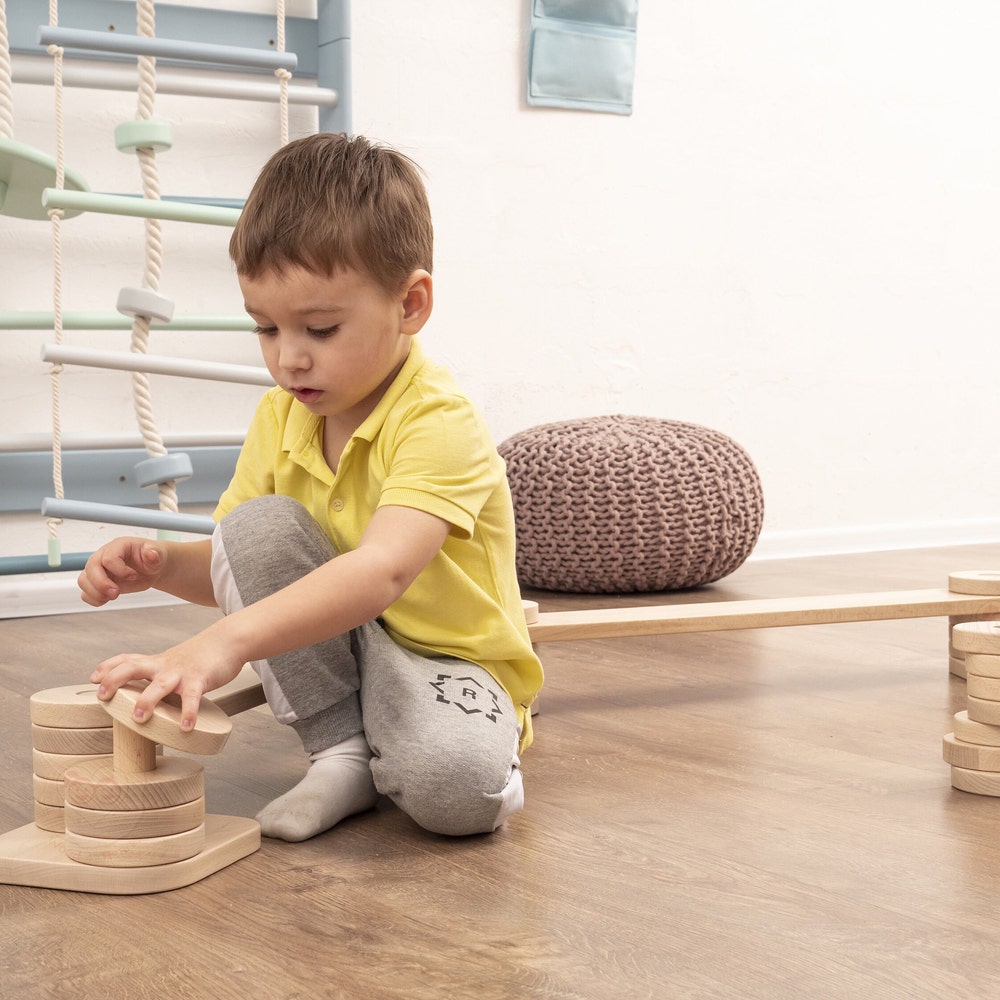 Baby Gift Transformable Balance Beam Set, Nursery Decor Montessori Balance Toy, Plywood Furniture Indoor Play Gym, Balance Path for Kids - Image 8