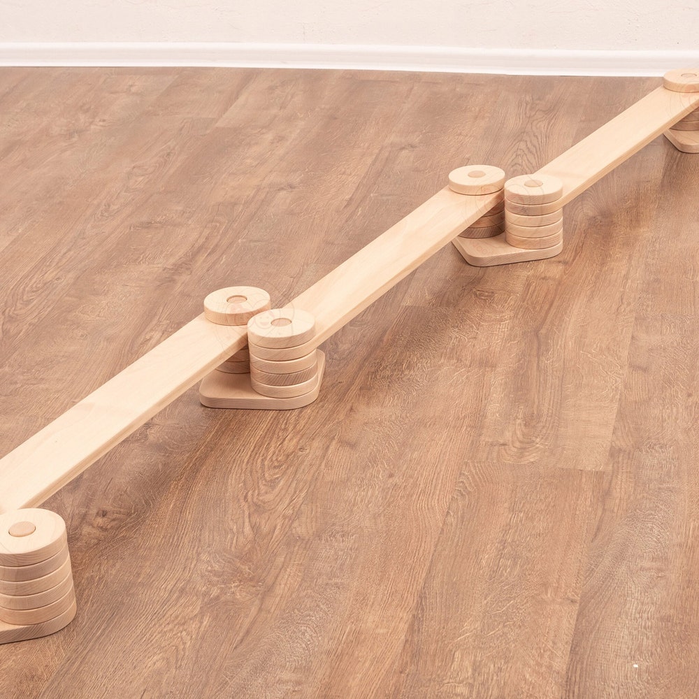 Baby Gift Transformable Balance Beam Set, Nursery Decor Montessori Balance Toy, Plywood Furniture Indoor Play Gym, Balance Path for Kids - Image 10