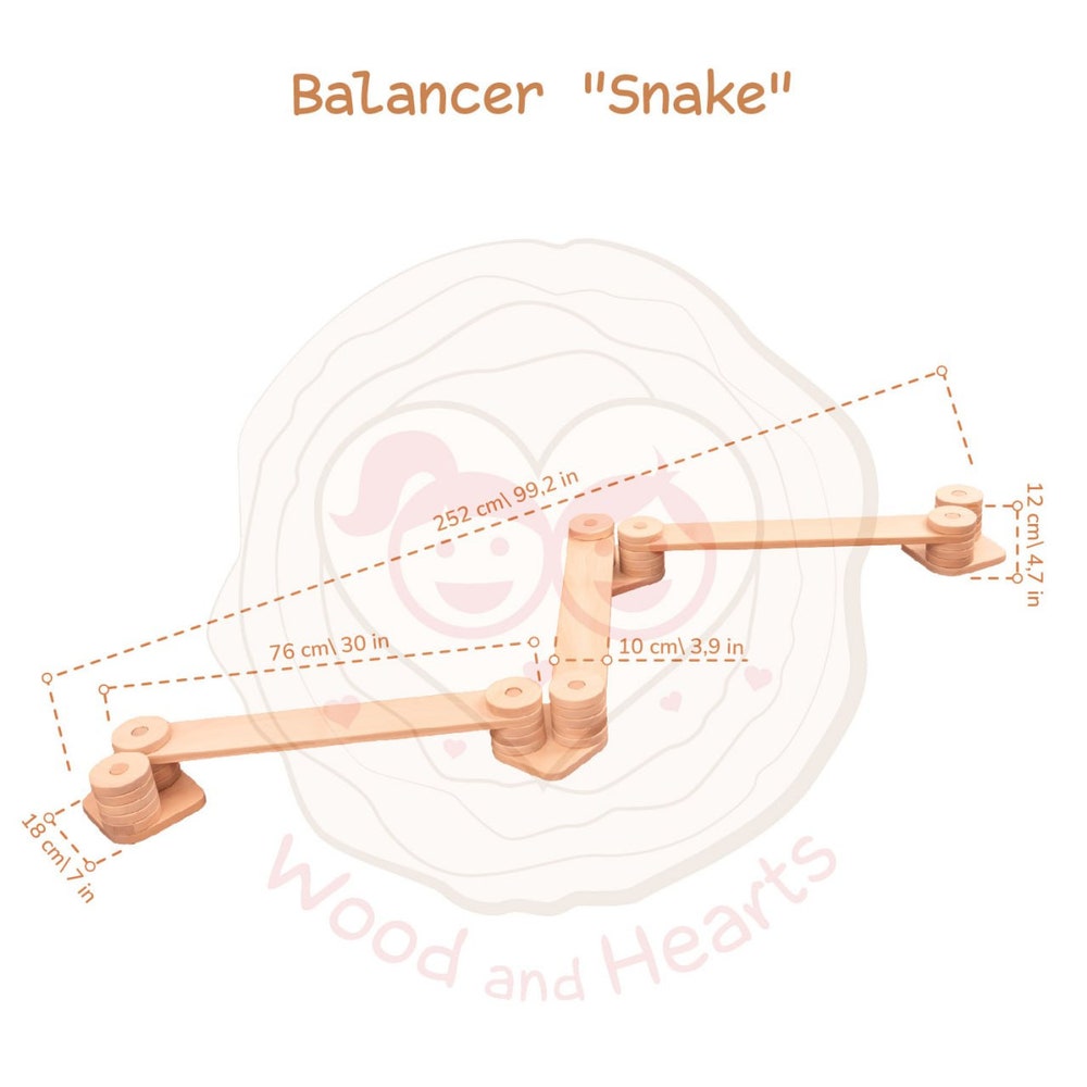 Wooden Balance Beam, Balance Toy, Montessori Balance Toys, Balance Board, Wooden gymnastic Set - Image 11