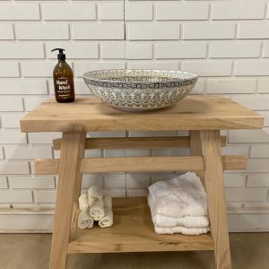 Bathroom vanity/ Make up counter top wood/wooden vanities sink - Narrow floating live edge rustic solid side reclaimed  table gifth for her